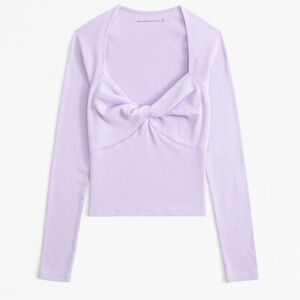 Abercrombie & Fitch Long Sleeve Light Purple Twist Top